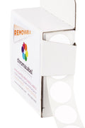 ChromaLabel round colored sticker dots, white 3/4 inch, removable sticky labels for color coding, 1000 per dispenser box