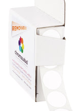 ChromaLabel round colored sticker dots, white 3/4 inch, removable sticky labels for color coding, 1000 per dispenser box