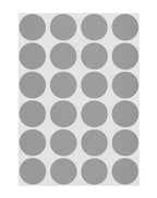 ChromaLabel 0.75 inch gray round color-coding labels, 1008 permanent stickers on sheets for organizing and labeling.