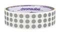 Gray ChromaLabel 0.25 inch round color-coding stickers, permanent dot labels on a roll for organizing and labeling tasks.