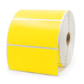 Yellow Zebra shipping and handling labels from Labelvalue, 4"x2" size, featuring bold zebra stripe design on adhesive backing.