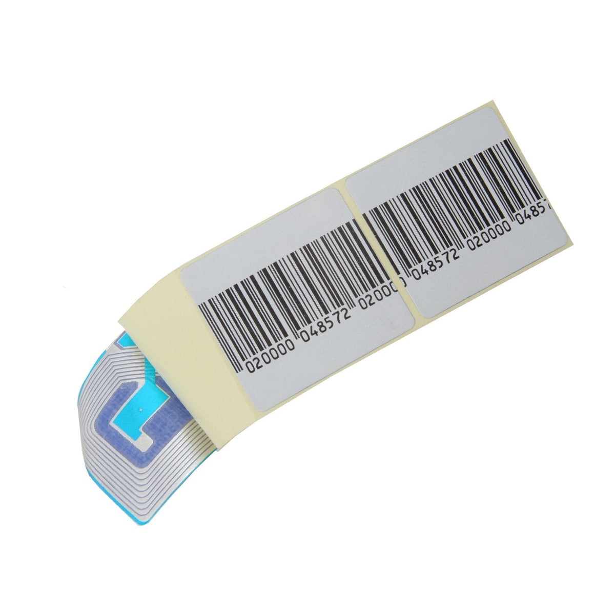 1000 Paper Security Labels 1.5 X 1.5 Inch RF 8.2Mhz White w/Fake Barcode Checkpoint Compatible – Effective Anti-Theft Labels for EAS Loss Prevention Systems by Bullseye Protection 1,000 Security Labels 1.5 x 1.5 Inch