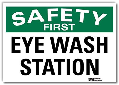 Smartsign U7-1197-RD_14X10 "Safety First Eye WASH Station" Reflective Self-Adhesive Decal, 14" x 10" 10" x 14" Reflective Vinyl Label