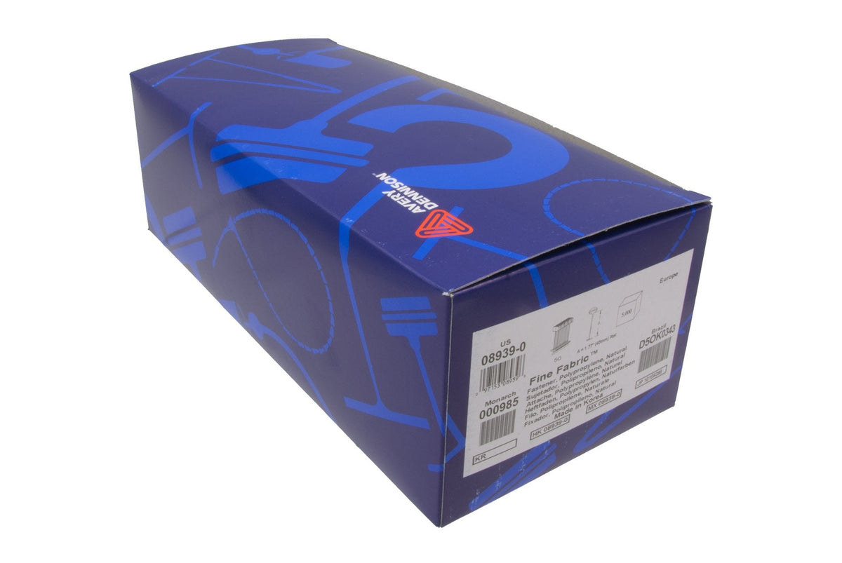 Avery Dennison 08939 2" Fine Fabric Tagging Gun Fasteners Box of 5000