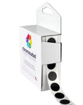 ChromaLabel 0.50 inch round black target pasters for shooting and marksmanship, 1000 labels in dispenser box