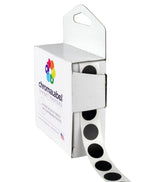 ChromaLabel 0.50 inch round black target pasters for shooting and marksmanship, 1000 labels in dispenser box