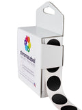 ChromaLabel 0.75-inch black round target pasters for shooting, 1000 labels per dispenser box, ideal for marksmanship practice