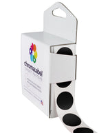 ChromaLabel 0.75-inch black round target pasters for shooting, 1000 labels per dispenser box, ideal for marksmanship practice