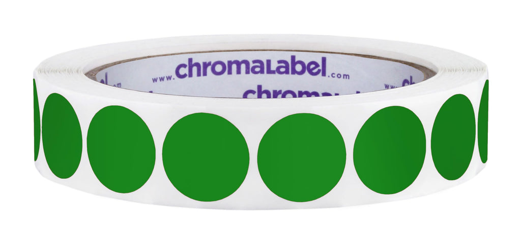 ChromaLabel Green Dot Stickers, 3/4 Inch, 1000/Roll 3/4"