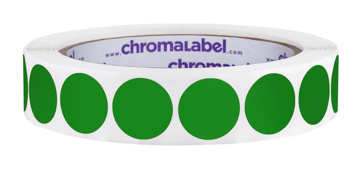 ChromaLabel Green Dot Stickers, 3/4 Inch, 1000/Roll 3/4"