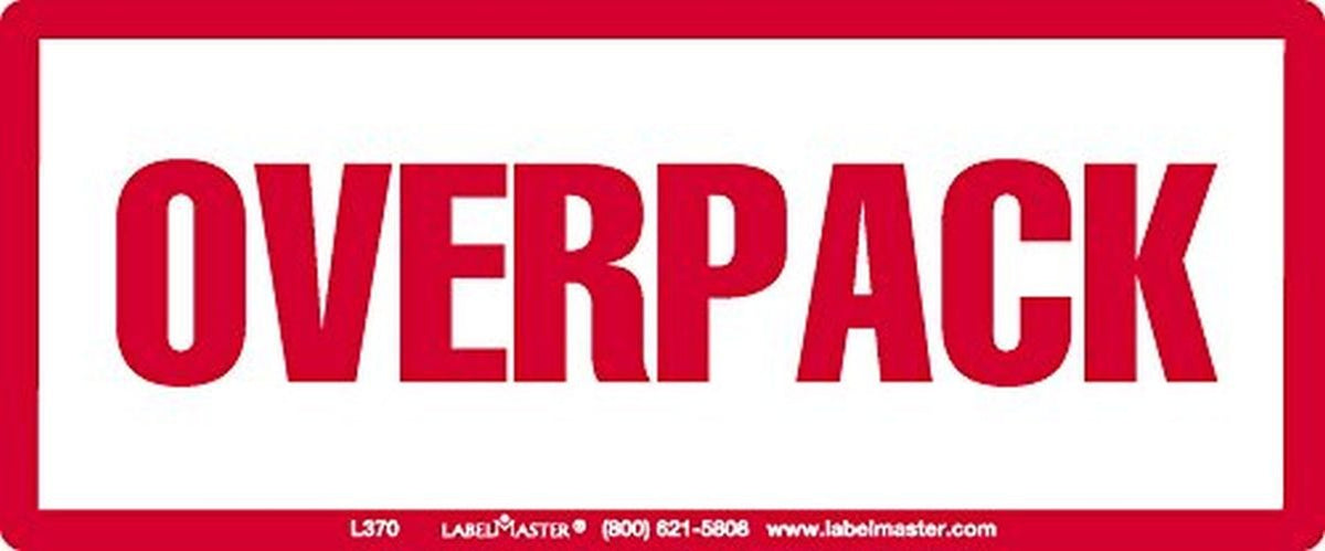 Labelmaster L370 Overpack Label, Standard (Pack of 500) , 6 x 2.5 inch
