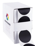 ChromaLabel 1.5 Inch Black Dot Stickers Writable 500/Box 1.5" Diameter