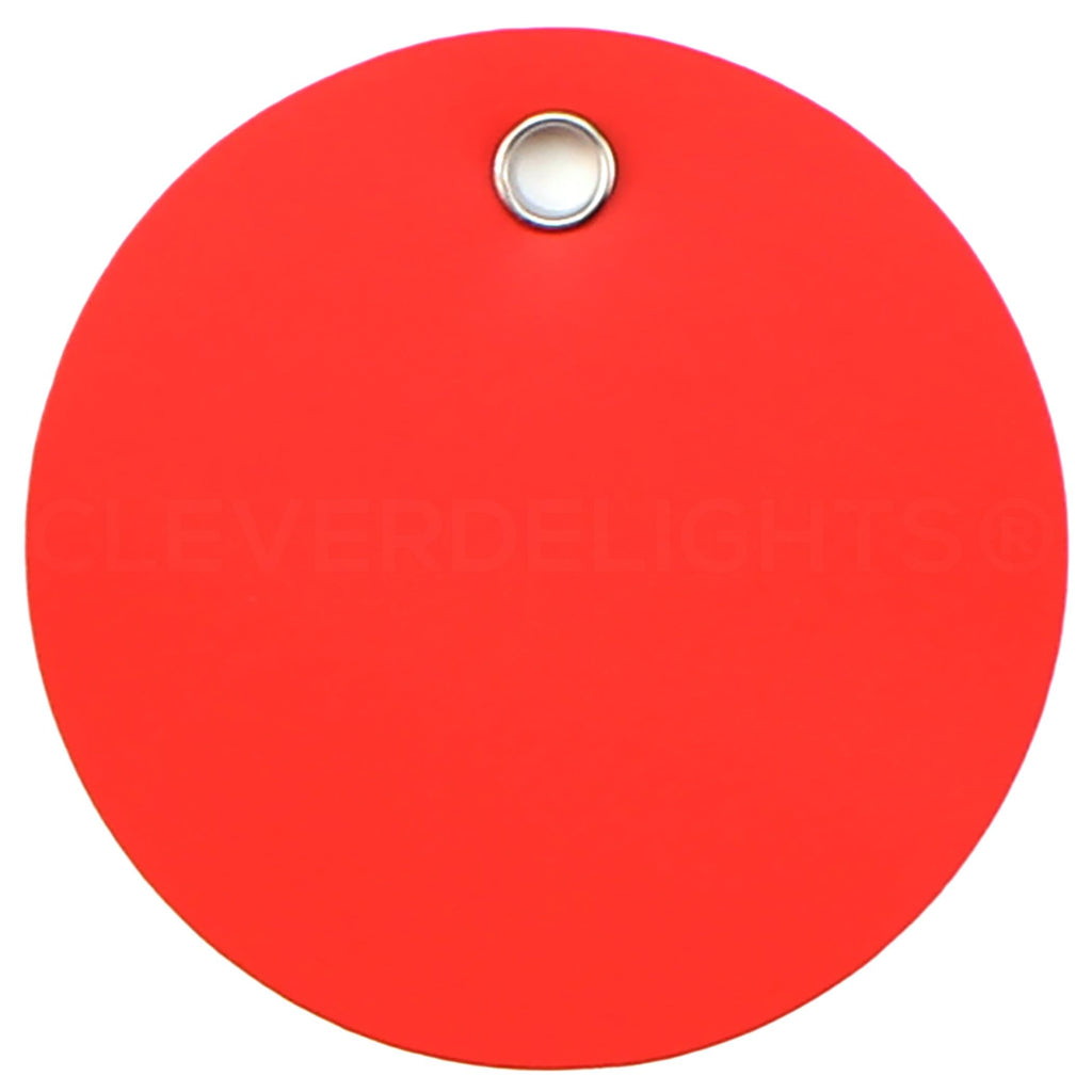 CleverDelights Red 2" Round Plastic Tags - 100 Pack