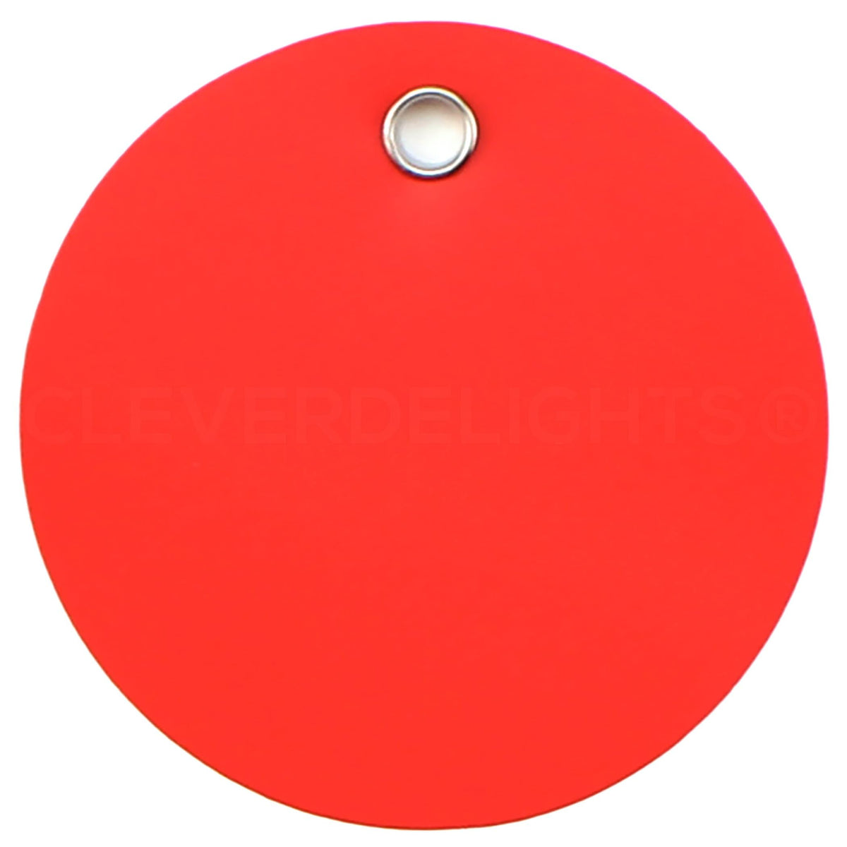 CleverDelights Red 2" Round Plastic Tags - 100 Pack