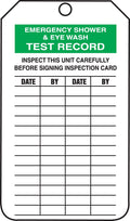 AccuformNMC 25 "Emergency Shower and Eyewash Test Record Cardstock Mini