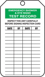 AccuformNMC 25 "Emergency Shower and Eyewash Test Record Cardstock Mini