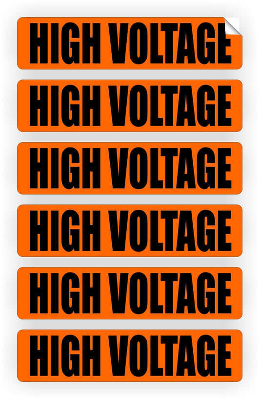 High Voltage Volt Markers | Labels for Conduit PVC Pipe | Vinyl Stickers | Decals | Electrical 6X
