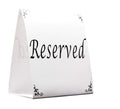 Freestanding Reserved Cards for Wedding Reception Tables, 20 Pk Black and White Design. Double-Sided 5x5.5 Table Tents Are Elegant, Versatile Event Decor for Banquet Hall, Ballroom, Party and Luncheon