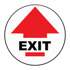 Floor Decals Exit Red Black Anti-Slip Round Shape D 17 in Longer Side