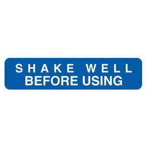 Tabbies V-FP110 500Ct 1-5/8x3/8in Shake Well Veterinary Labels, Blue 1-5/8"W x 7/8"H SHAKE WELL BEFORE USING