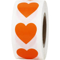 Orange heart-shaped adhesive seals for Valentine's Day crafts and scrapbooking, 0.75 inch, 500 stickers 