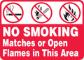 Accuform No Smoking Matches or Open Flames safety sign, 10x14 inches, Accu-Shield™ safety sign for fire hazard areas