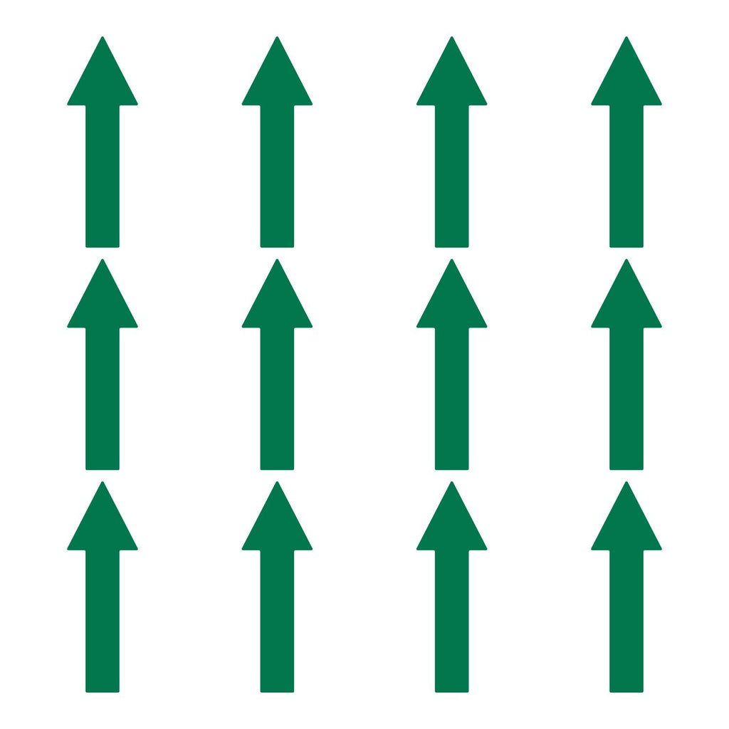 LiteMark 10 Inch Green Thin Arrow Vinyl Stickers – Durable Gloss Finish Waterproof Arrow Vinyl Sign Decals for Warehouses, Schools & Event 12 Pack 10 Inch - 12 Pack