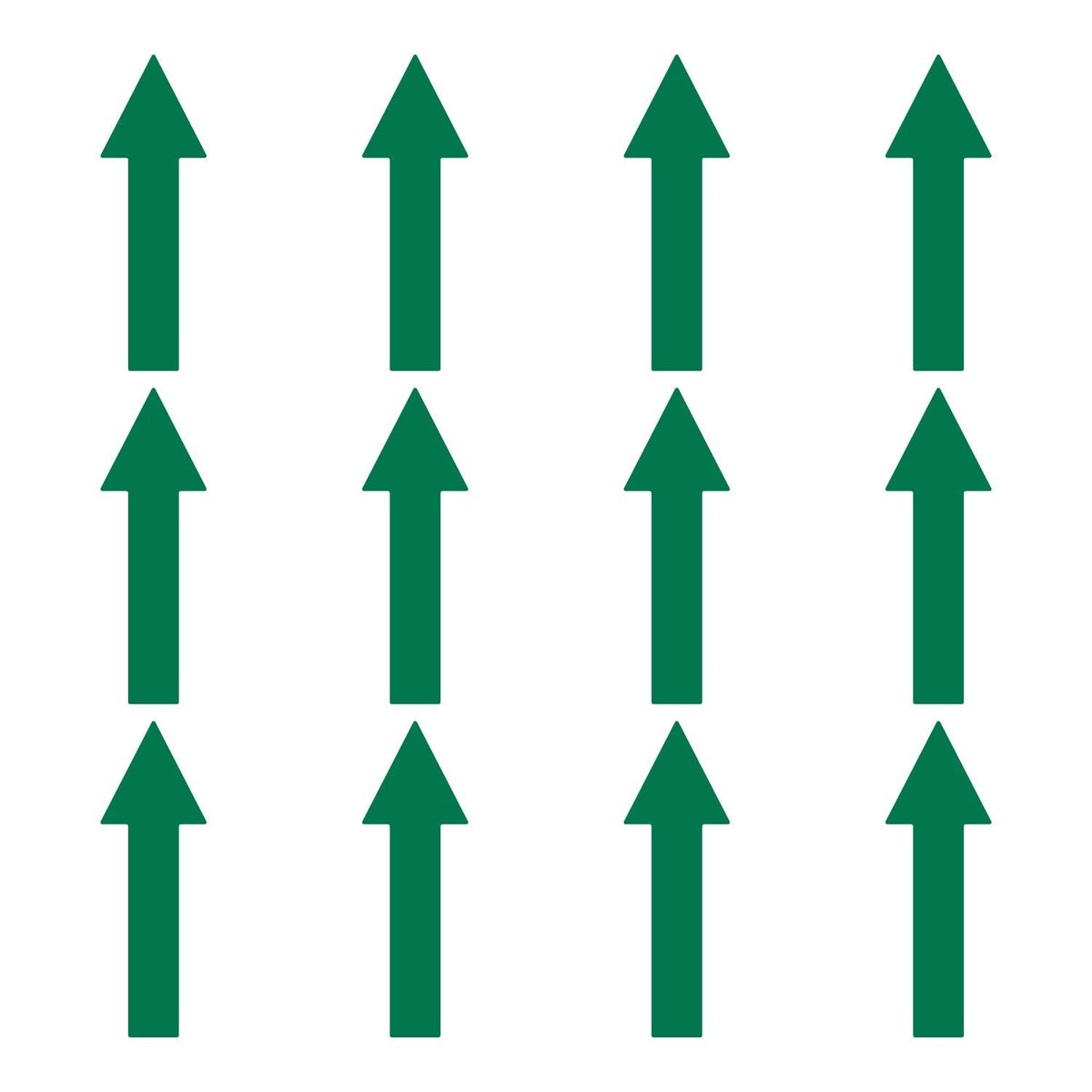 LiteMark 10 Inch Green Thin Arrow Vinyl Stickers – Durable Gloss Finish Waterproof Arrow Vinyl Sign Decals for Warehouses, Schools & Event 12 Pack 10 Inch - 12 Pack