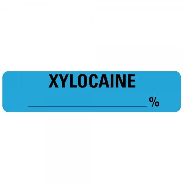 Medical record labels by Labelvalue, .375" x 1.625" size, with XYLOCAINE labels for medical documentation.