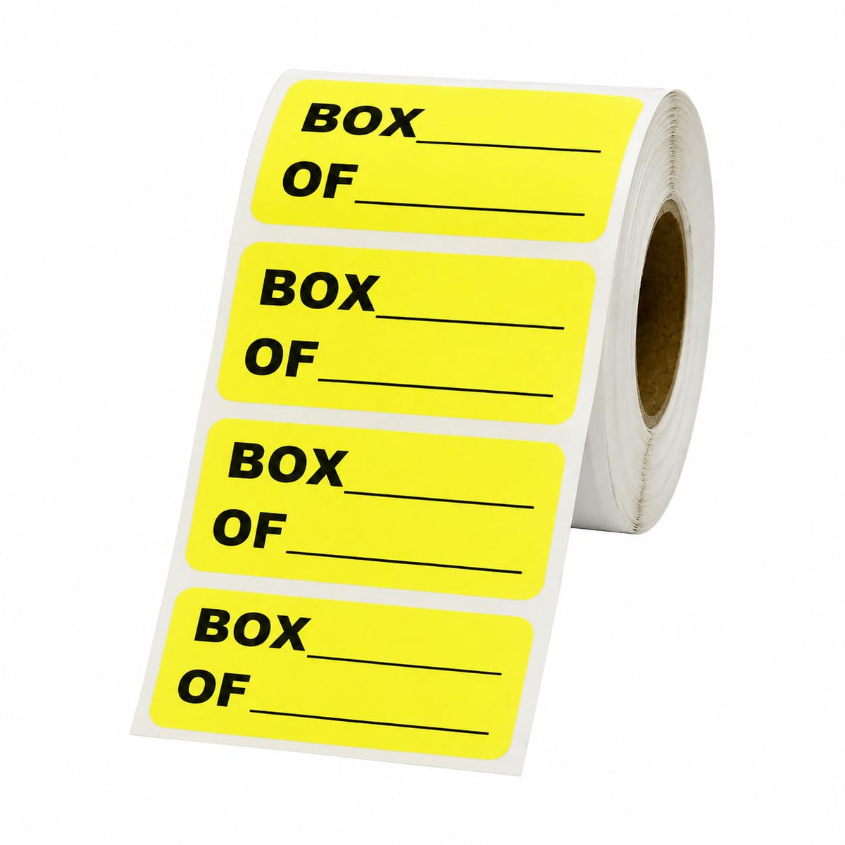 Fluorescent yellow 2"x1" all-purpose rectangular labels by LabelValue for inventory organization and labeling.
