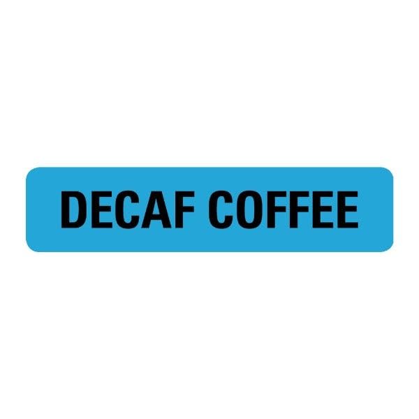 Medical record labels from LabelValue, decaf coffee food service labels, LV-MFSL11, adhesive paper labels for medical use.