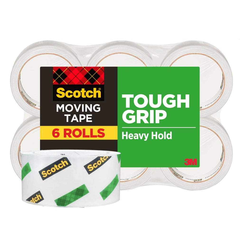 Scotch Tough Grip Moving Tape Refill, 1.88 in x 43.7 yd, 6 Rolls