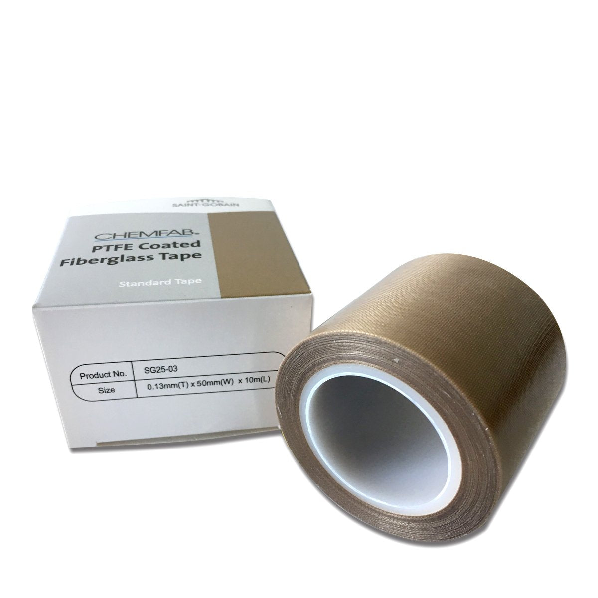 PTFE Coated Fabric Tape | High Temperature Vacuum Machine Packing Tape | Made by Saint Gobain SG 25-03 2"W Set of 1
