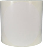White color coding labels for inventory organization, 5-inch round adhesive stickers on a roll, 500 total 