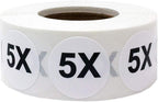 White circle clothing size stickers , 0.75 inch color-coding labels for retail apparel, 500 adhesive labels.