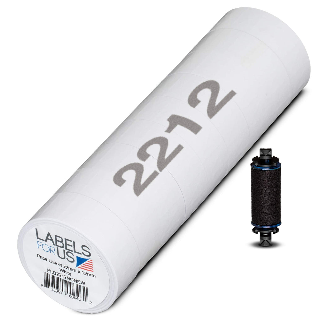 Compatible Labels for Garvey 2212-22mm x 12mm - 10,800 Labels - Pack with 9 Rolls - Labels for Us 1 Pack (9 Rolls) White