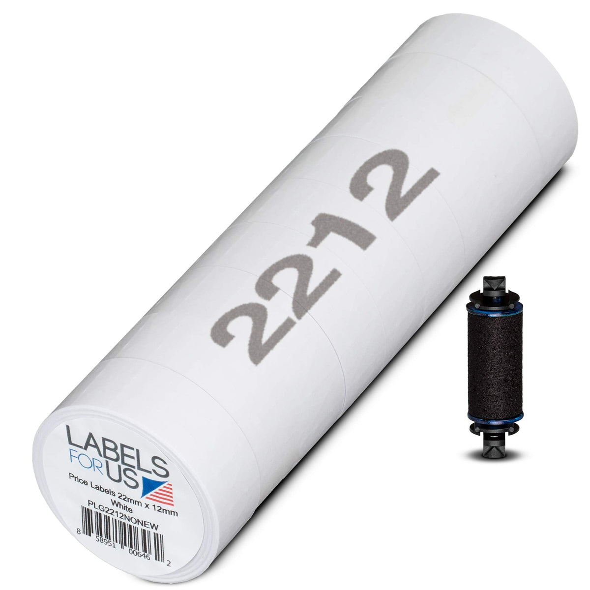 Compatible Labels for Garvey 2212-22mm x 12mm - 10,800 Labels - Pack with 9 Rolls - Labels for Us 1 Pack (9 Rolls) White