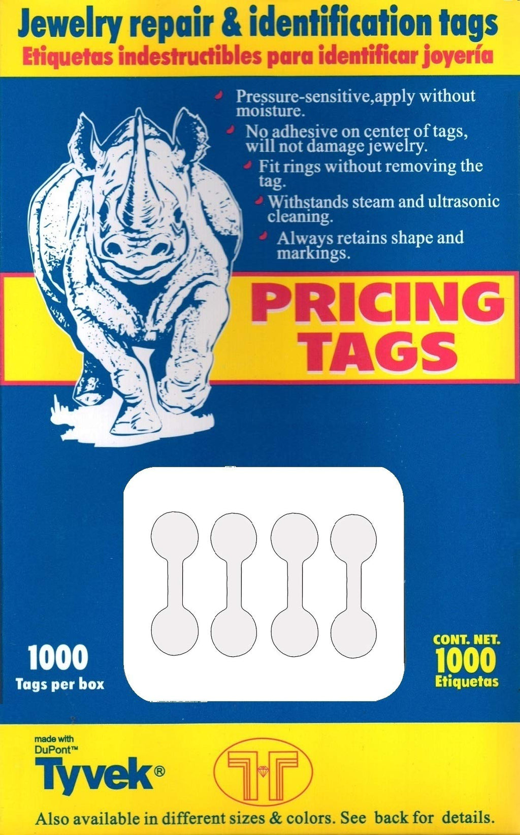 Jeweller Repair, Price and Identification tags, 12mm 1000pcs (White)