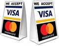 We Accept Credit Cards Table Tent with UV Coating - MasterCard and Visa - 2 Pack