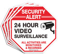 Video Surveillance Sign, 4 Pack 10 x 10 Rust Free .040 Aluminum Security Warning Reflective Metal Signs, Indoor or Outdoor Use for Home Business CCTV Security Camera, UV Protected & Waterproof
