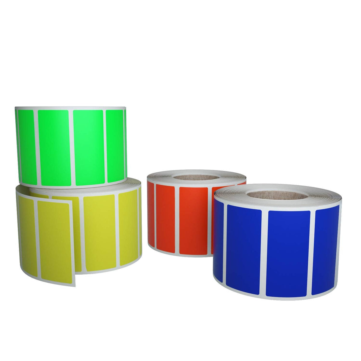 Royal Green 4-Color Rectangle Labels, 40 x 19mm, 2000 Pack 4 Color Combo