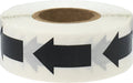 Black color-coding arrow labels , adhesive stickers for inventory organization, 1 x 5/8 inch, 500 total.