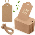 SallyFashion Kraft Gift Tags with String, 200 Pack 1.6 X 2.8 inch 200 Brown