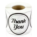 Thank You Stickers, 2 inch Round, Black & White, 300 Labels 1 Roll