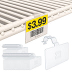 2.25" L x 1.25" H Plastic Cooler/Refrigerator UPC Label Holder Clip Organizer for Double Wire Fridge Shelf - 50 Pack 2.25" x 1.25"