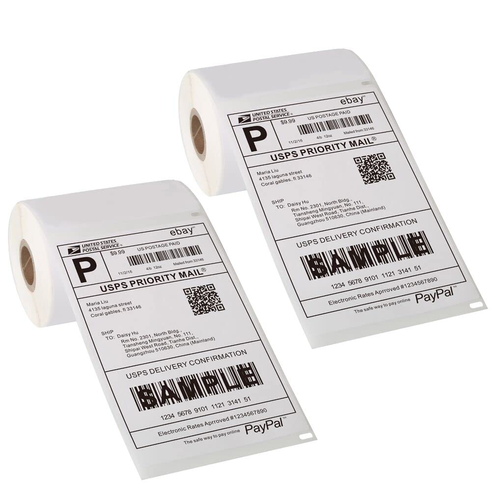 [2 Rolls, 440 Labels] 4”x 6” Postage Thermal Shipping Labels 4x6 Thermal Labels Roll Compatible with Dymo 4XL 1744907 LabelWriter 2 pack