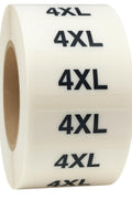InStockLabels 4XL Clothing Size Stickers, 1.25 x 5 Inch, 125 Labels