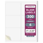 NextDayLabels 4" x 3-1/3" Rectangle - 6 Per Sheet - 300 Labels 4" x 3-1/3" - 6 Per Page 50 Sheets