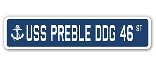 USS Preble DDG 46 Street Sign us Navy Ship Veteran Sailor Gift
