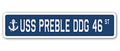 USS Preble DDG 46 Street Sign us Navy Ship Veteran Sailor Gift